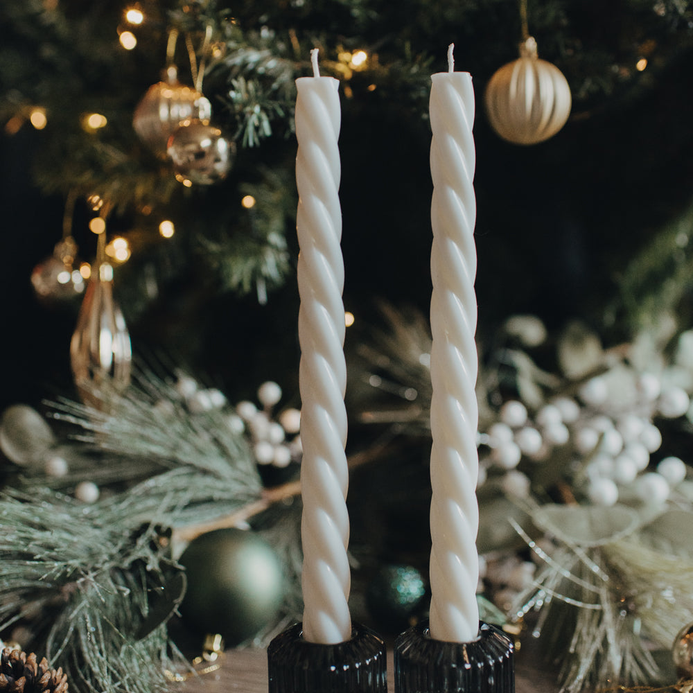 Candy Cane Pillar Candles